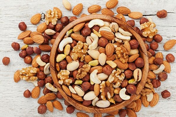 A variety of nuts for men's health